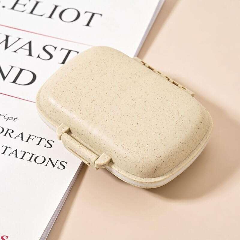 Medicine Organizer for Purse, Travel Pill Organizer, Pocket Size, Khaki
