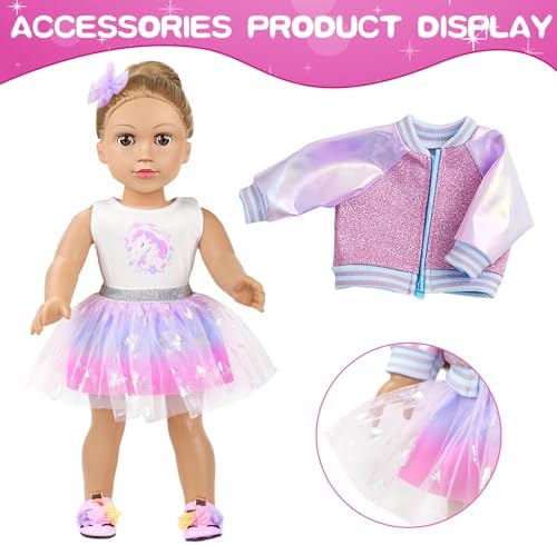 ZQDOLL American 18 Inch Doll Makeup Accessories and Clothes Set (No Dolls)