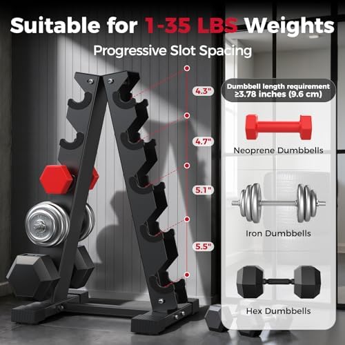 Dumbbell Rack Stand Only, Weight Rack for Dumbbells Compact A-Frame Home Gym Space Saver, 480/800 LBS Weight Capacity