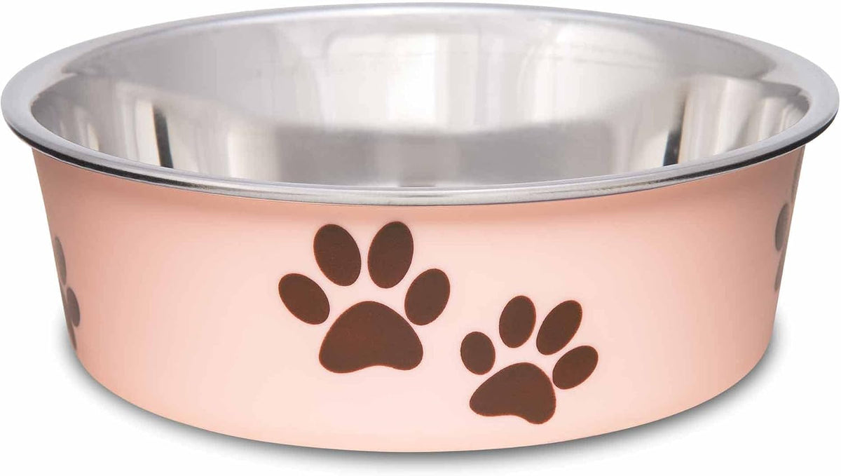 Loving Pets Bella Dog Bowls- Stainless Steel Dog & Cat Bowls - Spill Proof Dog Food Bowl, Cat Bowl, Puppy Essentials & Pet Supplies Great for Home & Travel (Medium 20-35 lbs, Blueberry)