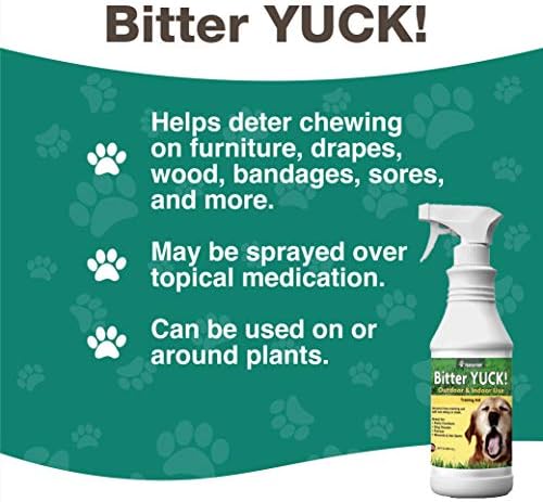 NaturVet Bitter Yuck! No Chew Training Spray for Outdoor Pets | Horses Pet Training Spray, Liquid, Made in The USA, 8 Ounce