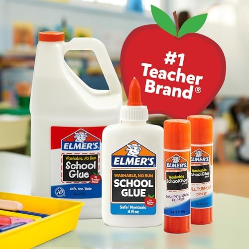 Elmer's All Purpose Glue Sticks, Washable & Non-Toxic, Clear, 22 Grams, 12 Count - Classroom, Household, Craft Projects, Poster, Vision Board, #1 Teacher Brand