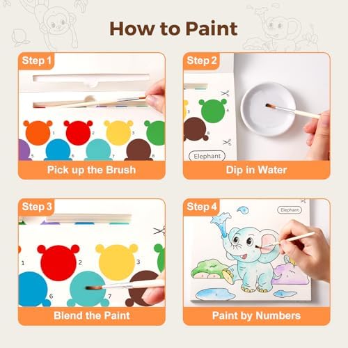 Jar Melo Paint with Water Books for Toddlers, Animals