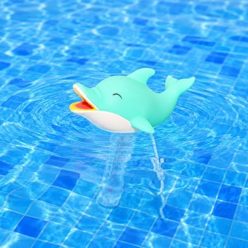 XY-WQ Dolphin Floating Pool Thermometer with String, Easy-Read