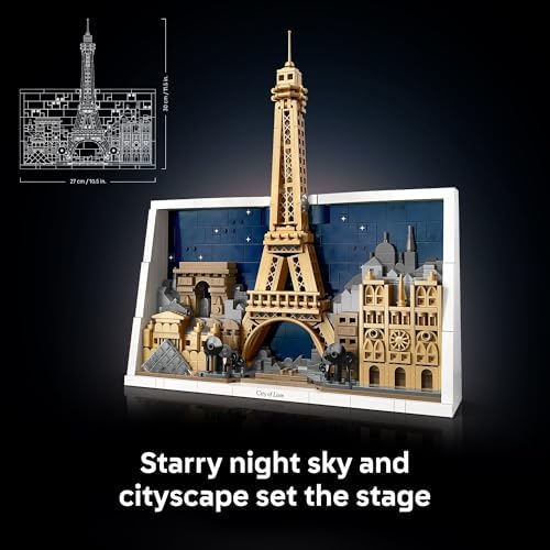 LEGO Architecture Paris – City of Love Building Set for Adults - Gift for Birthdays - Office or Bedroom Decor for Women & Men, Ages 18+ - W/Frame for Display - 21064