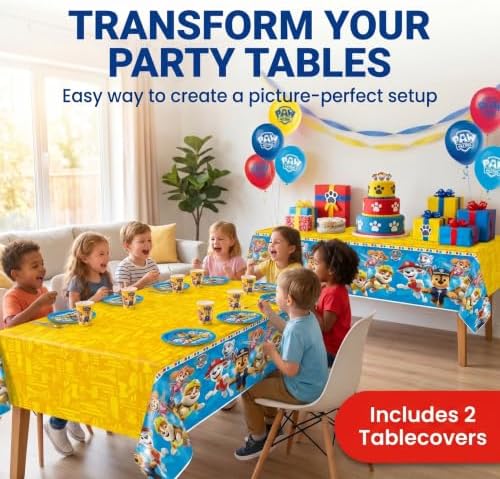 Paw Patrol Tablecloth 2-Pack - Paw Patrol Birthday Decorations for Party