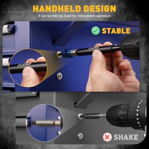4-Piece 2", 4", 6", 12" Drill Bit Extension Set, Magnetic Screwdriver Bit Holder Extender with Aluminum Sleeve, 1/4 Inch Hex Shank Quick Release Extension Adapter, Durable CR-V Steel