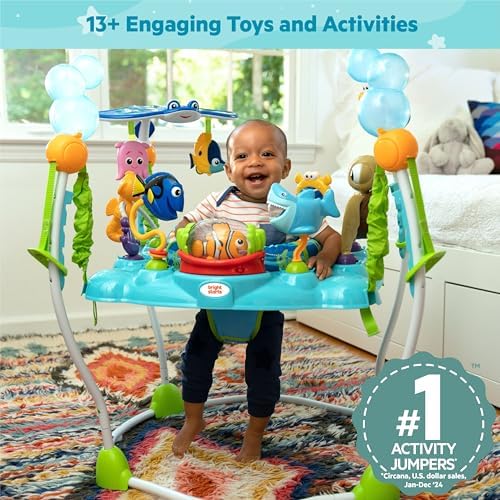 Bright Starts Disney Baby Finding Nemo Sea of Activities Baby Activity Center Jumper with Interactive Toys, Lights, Songs & Sounds, 6-12 Months (Blue)