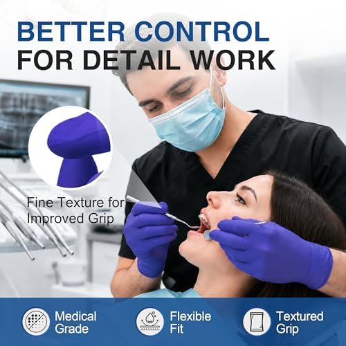 Schneider Medical Nitrile Exam Gloves, Powder & Latex Free, Darkblue