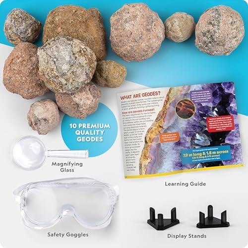 National Geographic Break Open 10 Premium Geodes for Kids Ages 8-12