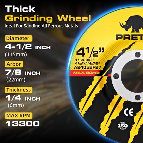 26 Packs Angle Grinder Cutting Flap Grinding Disc Wheel 4 1/2in Inches - 20 Packs 4.5"x1/4"x7/8" Cut off Wheels,3 Packs 4.5"x7/8" 60 Grit Flap Discs, 3 Packs 4.5"x1/25"x7/8" Grinding Wheels