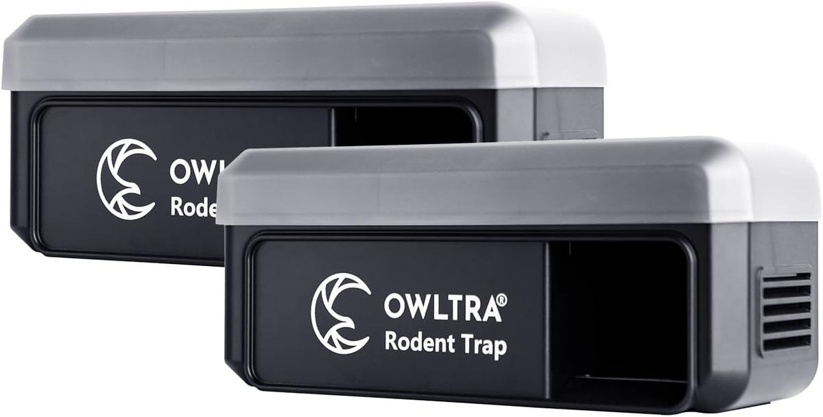 OWLTRA OW-2 Indoor Electric Mouse Trap 2 PCS, Instant Kill Rodent Zapper with Pet Safe Trigger, Black