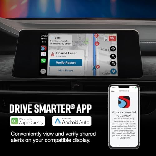 Cobra RAD 480i Laser Radar Detector, Long Range Detection, Bluetooth, Black