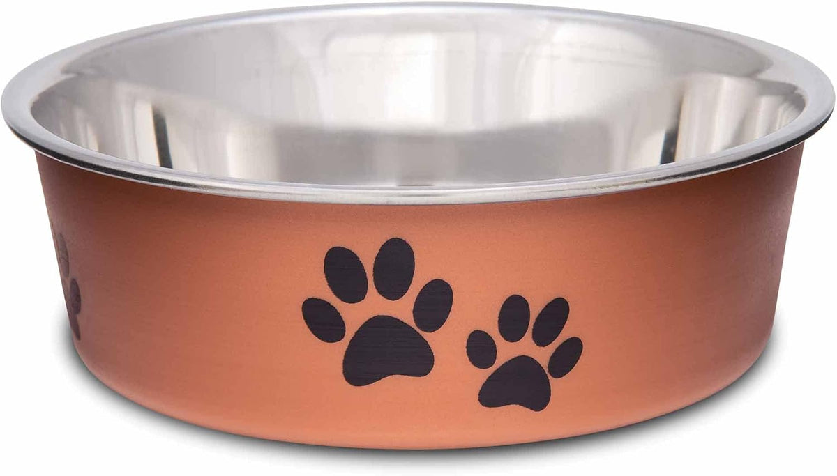 Loving Pets Bella Dog Bowls- Stainless Steel Dog & Cat Bowls - Spill Proof Dog Food Bowl, Cat Bowl, Puppy Essentials & Pet Supplies Great for Home & Travel (Medium 20-35 lbs, Blueberry)