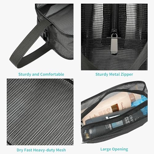 REDSINDA Mesh Shower Caddy Bag for Bathroom Gym Camping Portable Travel Mesh Toiletry Bag for Women Men