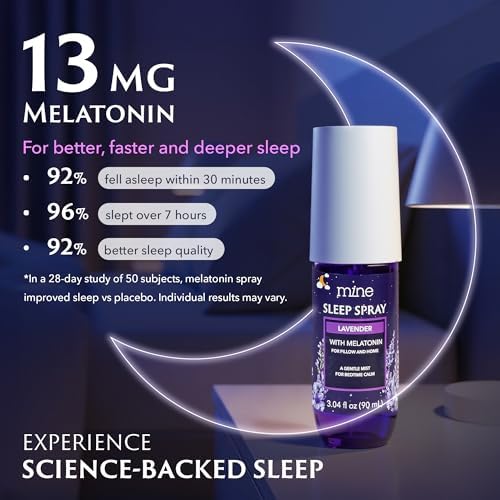 Lavender Sleep Spray with Melatonin - Natural Pillow Mist for Deep Sleep - Calming Lavender Linen Bed Spray for Adults, Gifts for Teen Girls and Women