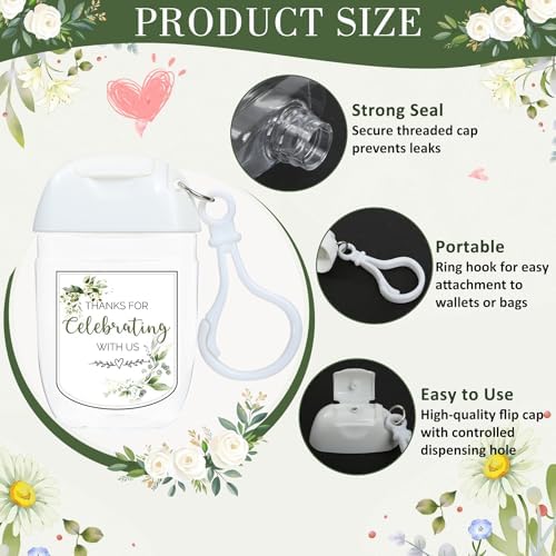 50Pcs Mini Hand Sanitizer Bottles Bulk with Thank You Labels (Sanitizer Not Included) - Wedding Favors - Personalized Wedding Favors for Guests