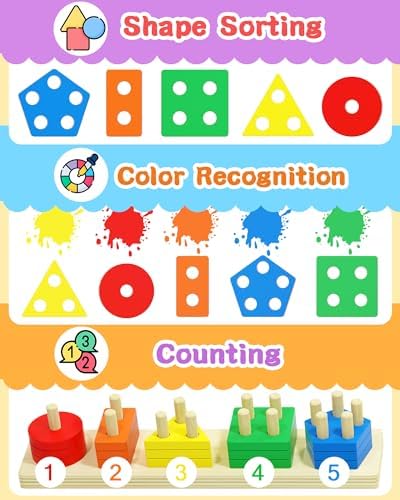 Montessori Toys for 1 2 3 Year Old Boy Girl, Toddler Learning Toys Gifts