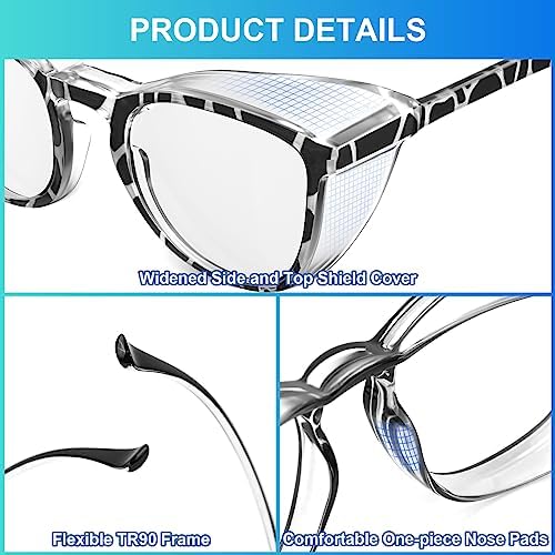 OXG 3 Pack Safety Glasses Goggles for Women, Anti Fog Clear Safety Glasses