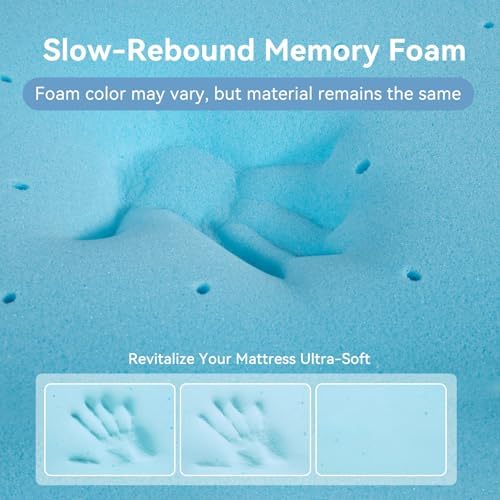 Nelaukoko Mattress Topper Twin XL - 3 inch Gel Infused Memory Foam XL Twin Mattress Toppers with Washable Cover,Bed Toppers for College Dorm,Gray