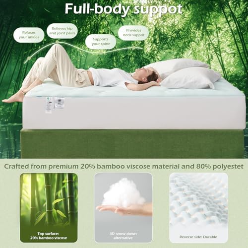 Hansleep Twin XL Mattress Topper College Dorm Memory Foam Soft Mattress Pad