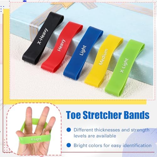 WinnerWhy 5 Pack Toe Exercise Bands Stretcher Separator Spacer,Multicolor