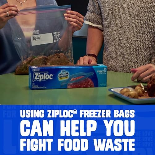 Ziploc Gallon Freezer Bags, Food Storage, 120 Total Bags (30 Count, 4-Pack)