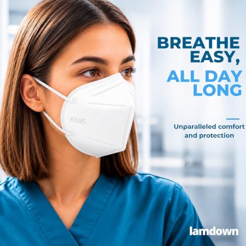 (50-Pack) KN95 Face Masks, Individually Wrapped, Premium Disposable Dust Mask, White
