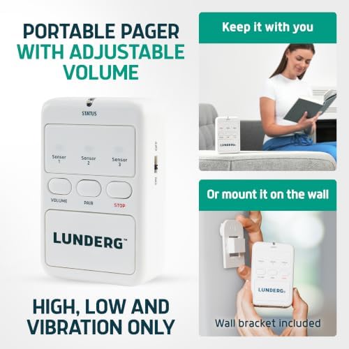 Lunderg Wireless Early Alert Bed Alarm System for Elderly & Fall Prevention