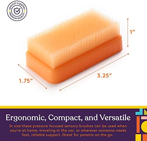 Special Supplies Sensory Brush Therapressure Therapy Brush for Occupational and Sensory Brushing, Stimulating, Calming Tools for Kids and Adults, Soft Flexible Bristles, Latex Free (Colored 6-Pack)
