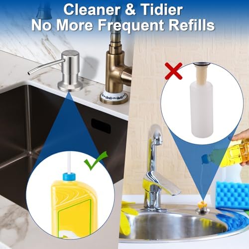 Soap Dispenser for Kitchen Sink, Countertop/Built in Dish Soap Dispenser