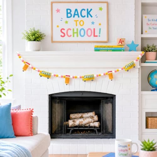 Back to School Decorations 9FT Felt Ball Garland Back to School Banner