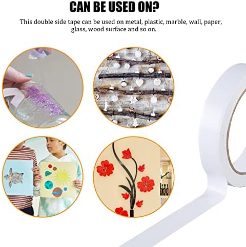 Double Sided Tape for Crafts, Double-Sided Tape for Arts, Scrapbook Supplies, Photography, Gifts Box, Scrapbooking, Card Making, Paper Backing, Tear-by-Hand, 6 Roll Heavy Duty Multi-Size Adhesive Tape