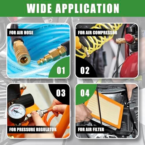 45Pcs 1/4" Air Hose Fittings Coupler & Plug Air Compressor Kit