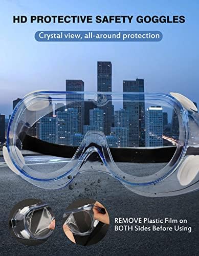 MELASA Safety Goggles ANSI Z87.1 Anti-Fog Protective Lab Goggles Chemistry