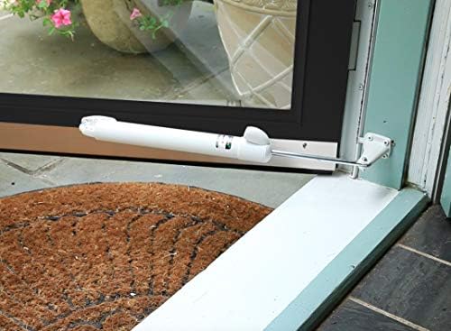Touch 'n Hold Smooth Door Closer - Single Kit (White) - Standard-Duty Door Closer with Touch-Button Hold Open Feature & Smooth Closing Motion – for (Medium & Lightweight) Storm, Screen Doors.