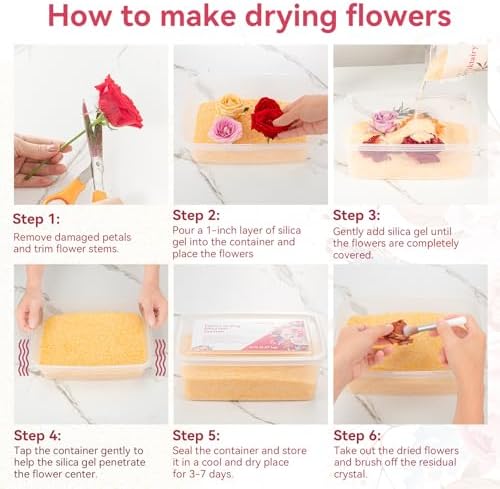 Silica Gel Flower Drying Crystals 5LBS, with Airtight Container