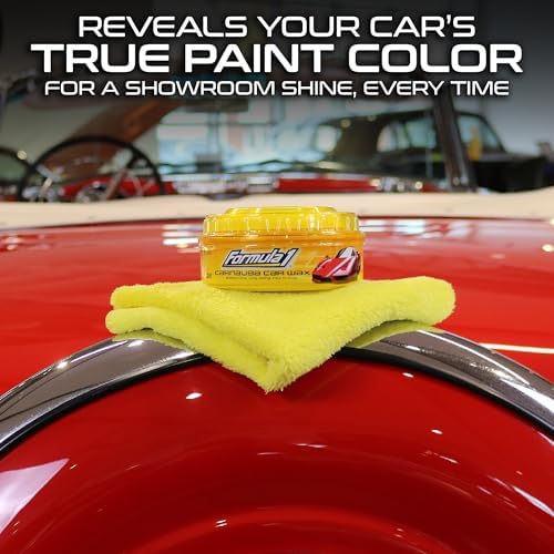 Formula 1 Carnauba Car Wax Paste, High Gloss Shine & Water Beading, 8oz