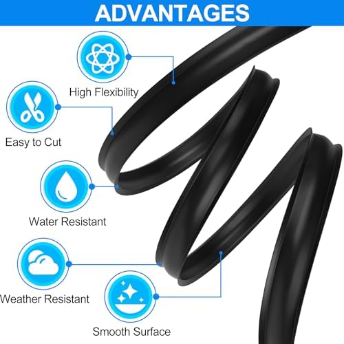 1" RV Trim Molding Insert, 100 FT Heavy Duty RV TPE Trim Molding Weather Stripping Exterior Replacement, Waterproof Screw Cover Corner for Camper Travel Trailer Boat Channel, Black