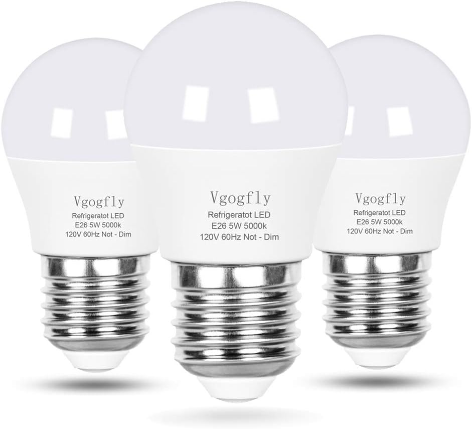 Vgogfly Refrigerator Light Bulb, A15, 40W Equivalent, 5W, 5000K, 120V
