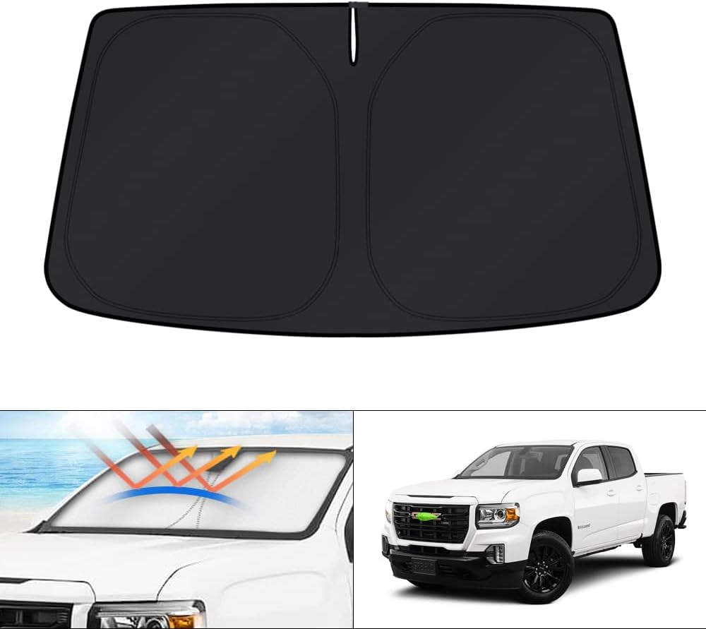 KUST Windshield Sun Shade for 2017-2026 Tesla Model Y/Model 3 Sunshade Accessories (Fit 2025-2026 Model Y Juniper / 2024 Model 3 Highland) Upgraded Foldable Sunshade, Blocks UV Rays Keep Car Cool