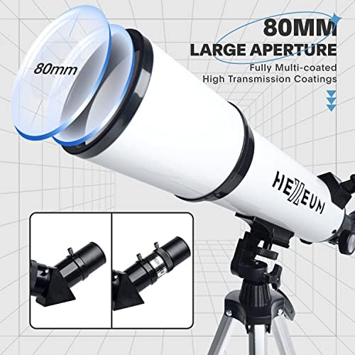 Koolpte Telescope for Adults, 80mm/600mm AZ Refractor for Beginners