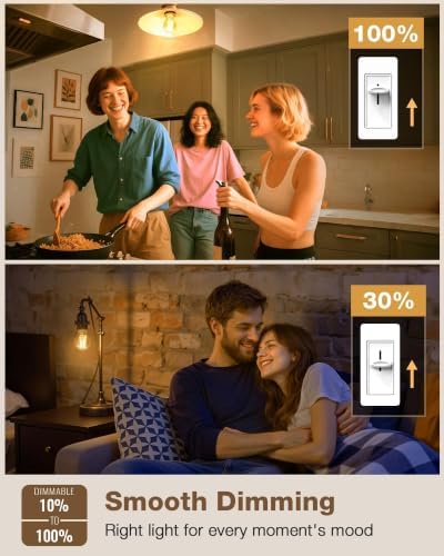 Lafoy A19 Amber Edison Bulbs, Dimmable E26 LED 60 Watt Equivalent 6 Pack