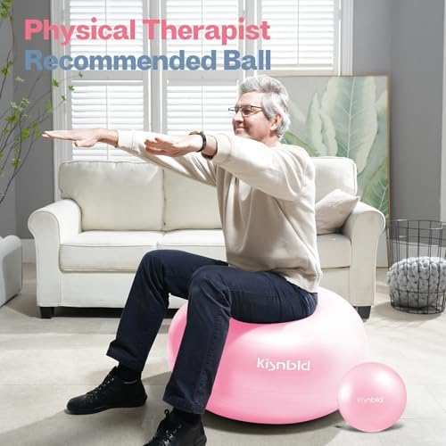 kisnbld Exercise Ball, Extra Thick Yoga Ball for Home Workout & Stability