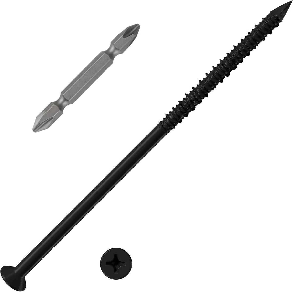Wensilon(105 PCS) 3/16" Concrete Screw Anchor Kit Blue/Black/White Flat Head for Anchoring to Masonry, Block or Brick Stucco