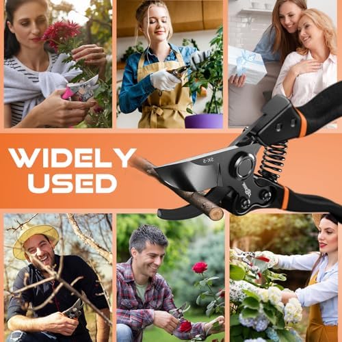 DECERK® 8.5" Professional Pruning Shears, Effortlessly Prunes 3/4" Branches