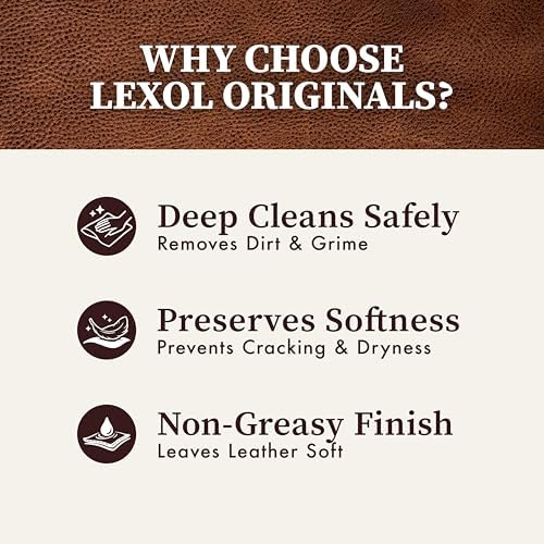 Leather Cleaner and Conditioner Kit by Lexol for Furniture Car Interiors Shoes Handbags, leather cleaner and conditioner two-step system with 2 sponges, 8 oz each