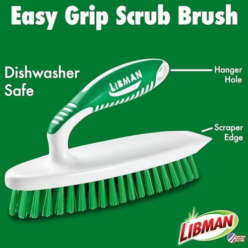 Libman Heavy Duty Scrub Brush Kit for Tub, Tile & Grout, 3 Brush Styles