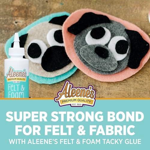 Aleene's Felt & Foam Tacky Glue, Fast-Grab Craft Glue for Felt, Foam, Pom-Poms, Feathers & DIY Crafts, Clear-Drying, 4 fl. oz.
