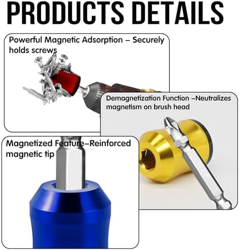3Pcs Screwdriver Head Magnetic Ring, Screw Ring Set Removable Household Tool for Drills| Universal Bit Holder for Hex Screwdrivers & Power Bits | Alloy Screw Holder for DIY Repair